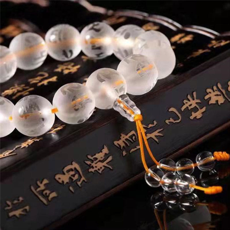 "Blessings of Light and Protection" White Crystal Bracelet Includes Gift Message Card