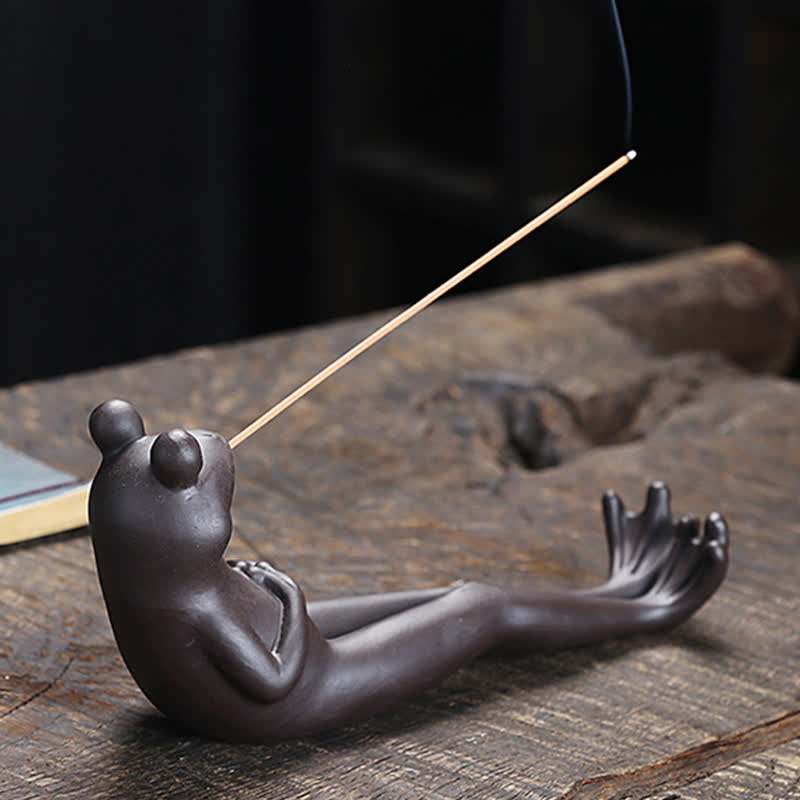 Meditation Frog Ceramic Spiritual Incense Burner
