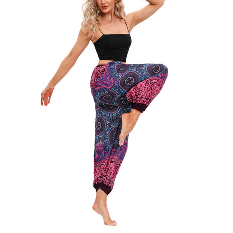 Casual Loose Compass Pattern Harem Trousers Women's Yoga Pants
