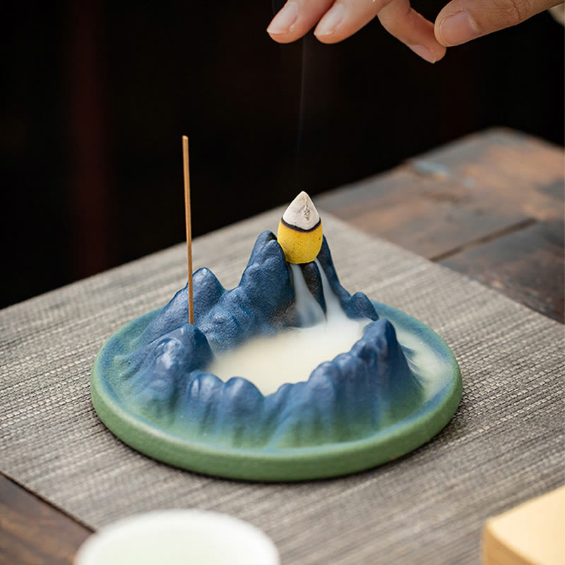 Creative Mountain River Ceramic Backflow Incense Burner
