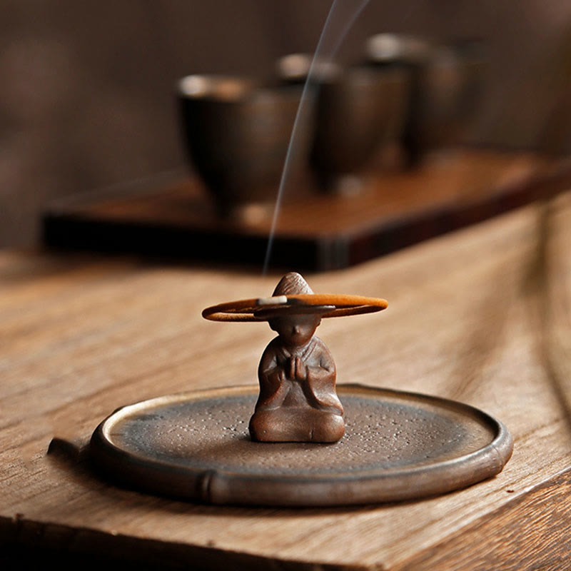 Small Person Meditation Ceramic Spiritual Incense Burner