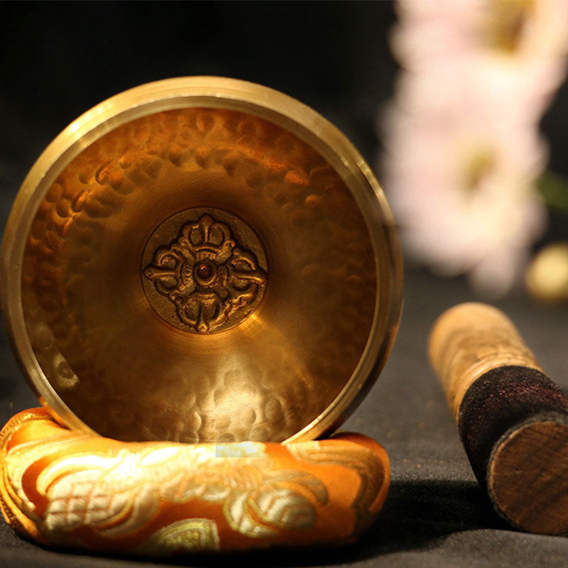 Tibetan Sound Bowl Handcrafted for Relaxation and Mindfulness Meditation Singing Bowl Set