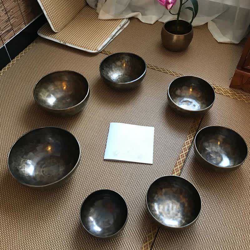 Lunar Rainbow Full Moon Singing Bowl Handcrafted for and Meditation Positive Energy Sound Bowl Set