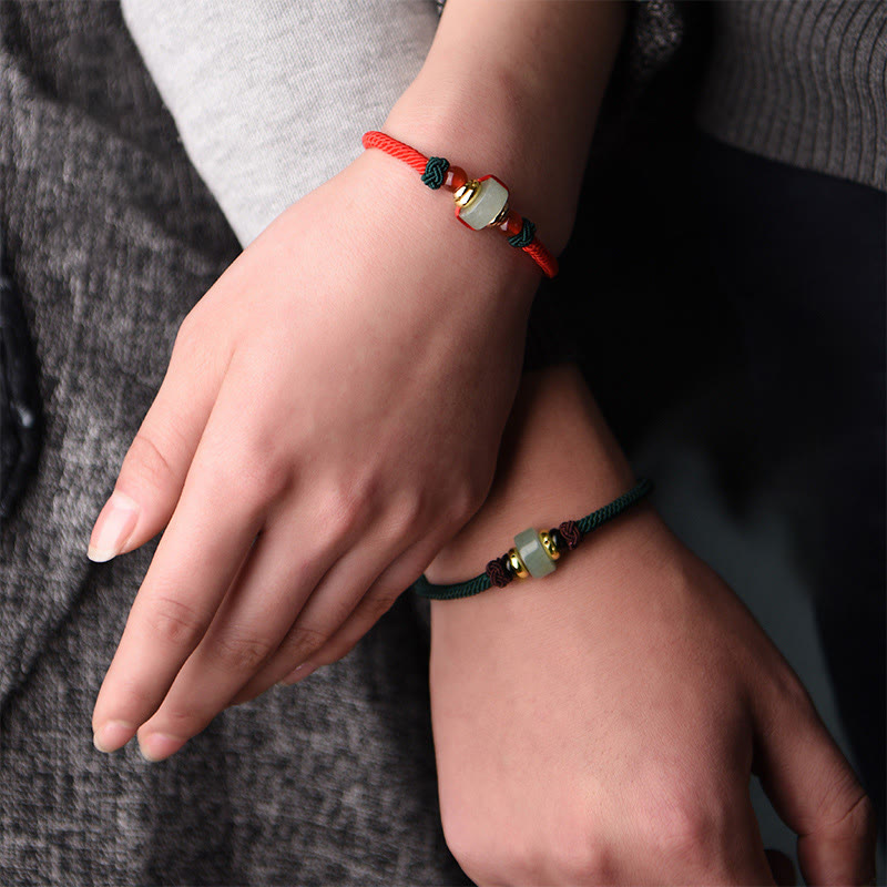 Tibetan Green Aventurine Luck Braid String Bracelet