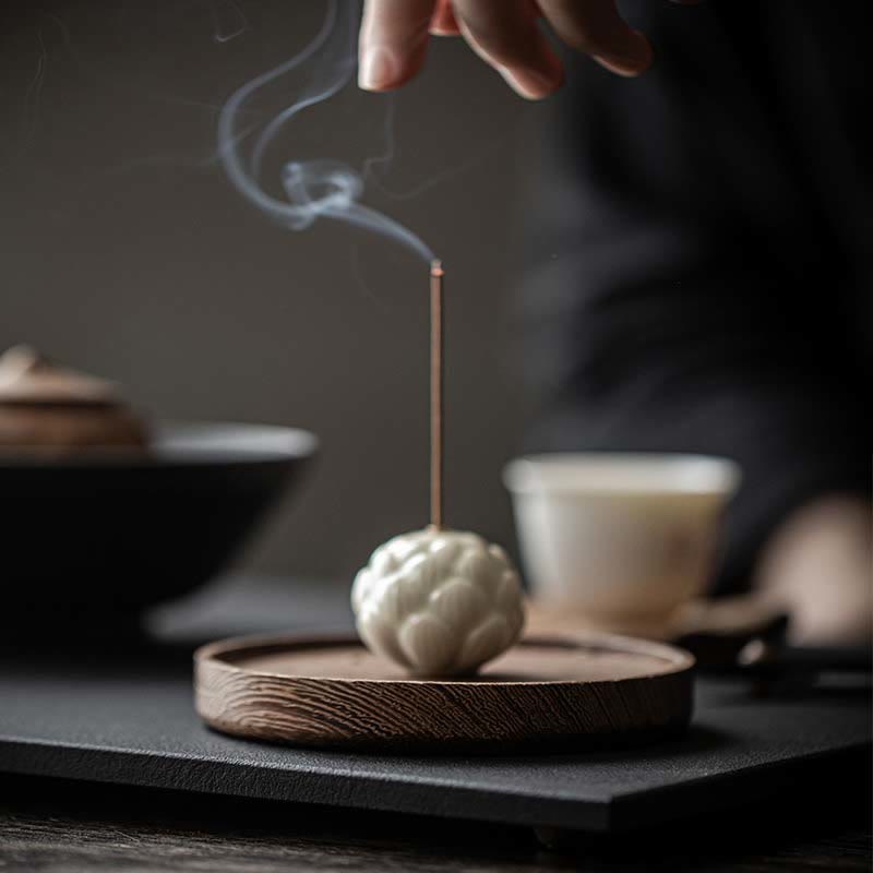 Mini Lotus Flower Meditation Ceramic Stick Small Incense Burner Decoration