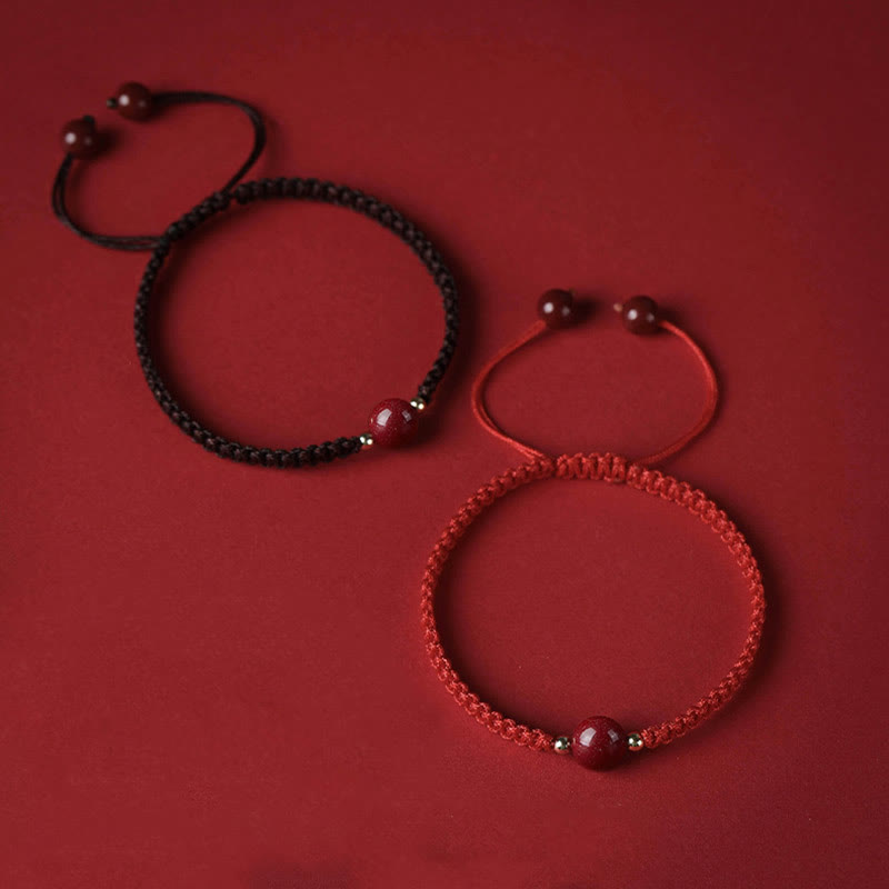 Lucky Cinnabar Bead Blessing Red String Bracelet