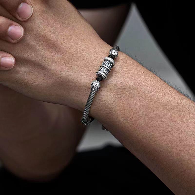 Om Mani Padme Hum Lotus Peace Braided Bracelet
