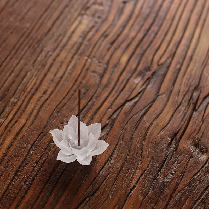 Mini Lotus Liuli Crystal Meditation Stick Incense Burner