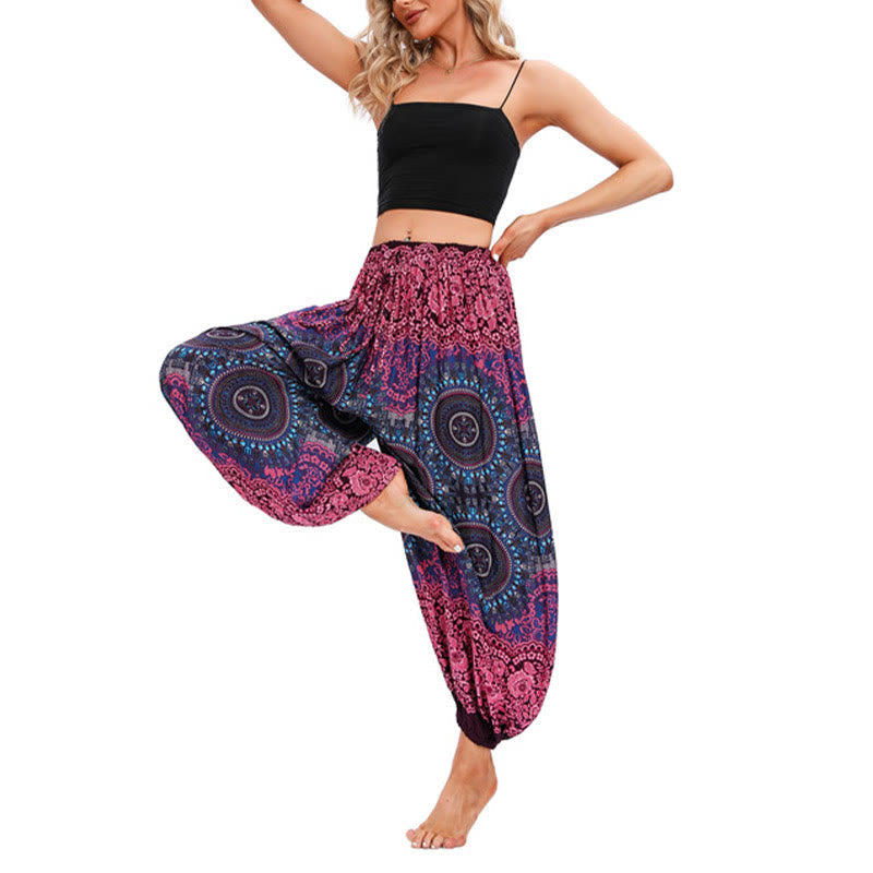 Casual Loose Compass Pattern Harem Trousers Women's Yoga Pants
