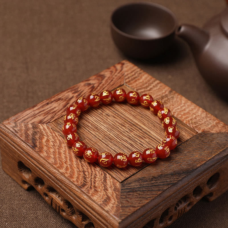 Tibet White Crystal Black Onyx Om Mani Padme Hum Meditation Bracelet