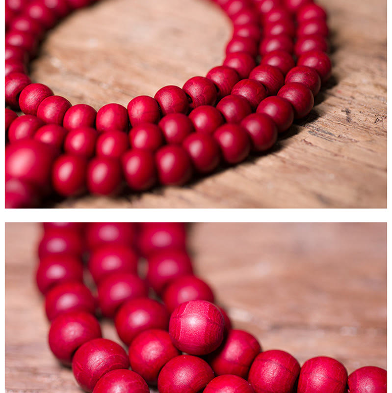 108 Mala Beads Natural Abelia Biflora Wood Protection Bracelet