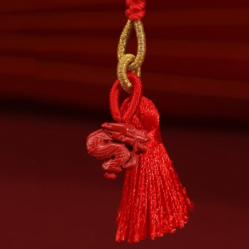 Natural Cinnabar Dragon Blessing Red String Belly Chain