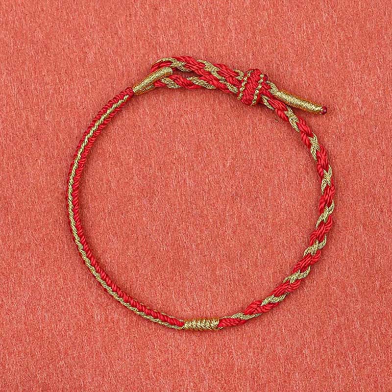 Handmade Chinese Zodiac Rabbit Rooster Rat Horse Dragon Protection Braid String Bracelet
