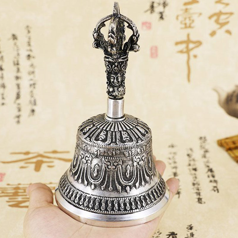 Tibetan Meditation Bell and Vajra Dorje Copper Decoration Set