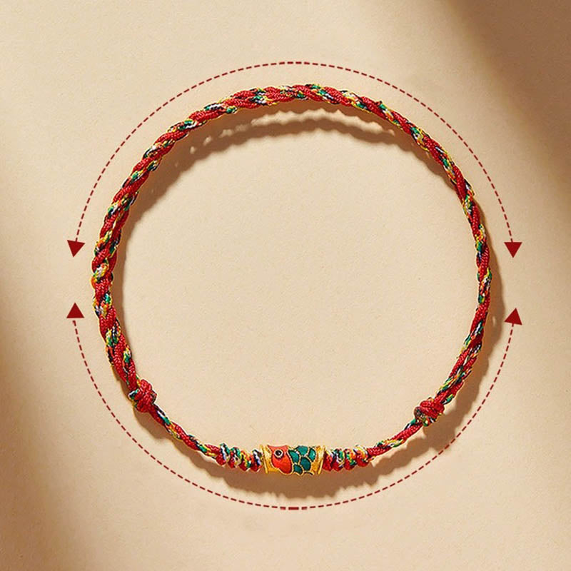 Handcrafted Koi Fish Wealth Prosperity Braided Rope Bracelet