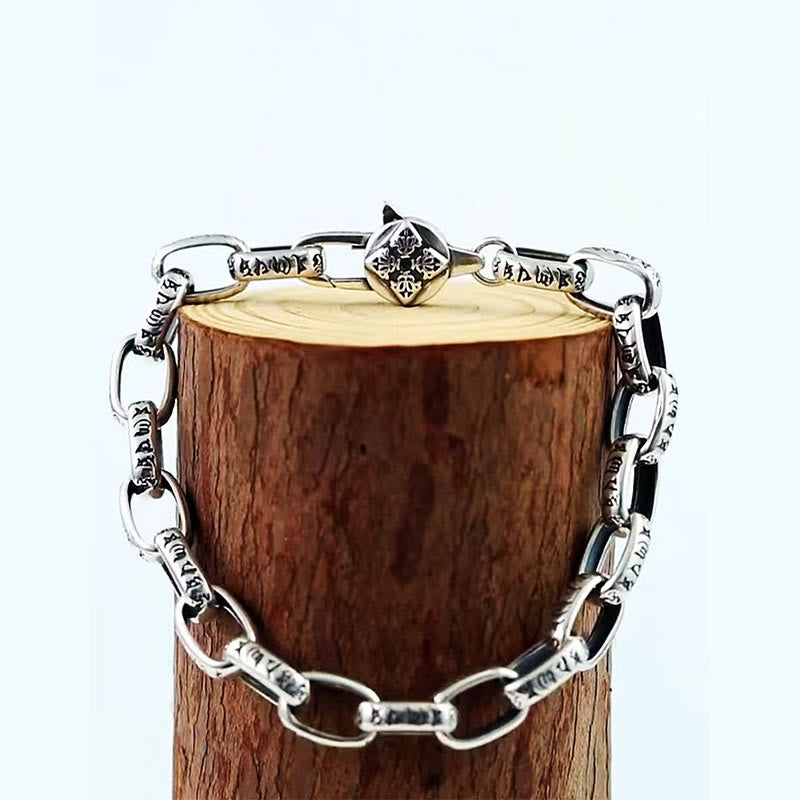 Om Mani Padme Hum Double Dorje Copper Engraved Wisdom Bracelet