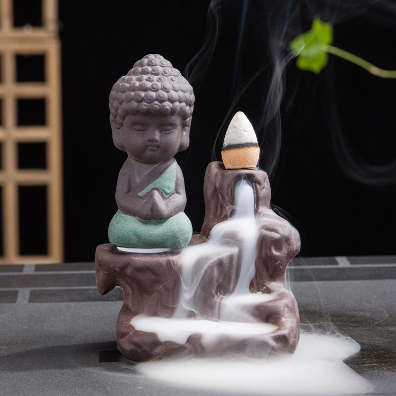 Backflow Smoke Fountain Ceramic Blessing Incense Burner Decoration