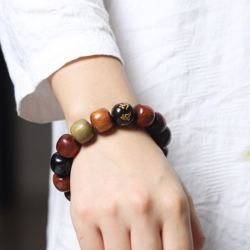 Tibet Various Wood Om Mani Padme Hum Purity Bracelet