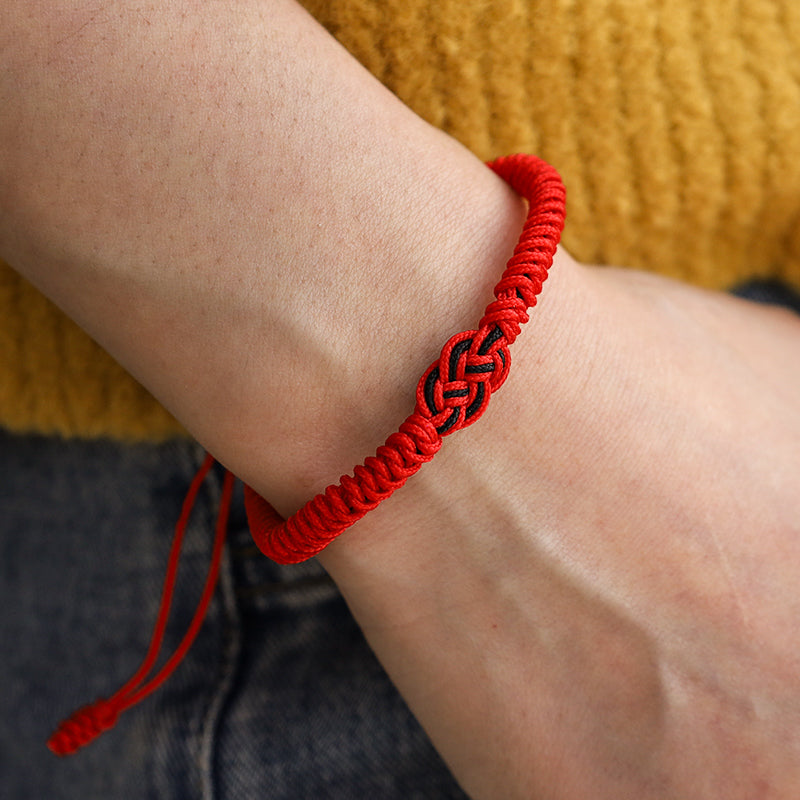 2Pcs Tibetan Luck Chinese Knot Protection String Bracelet