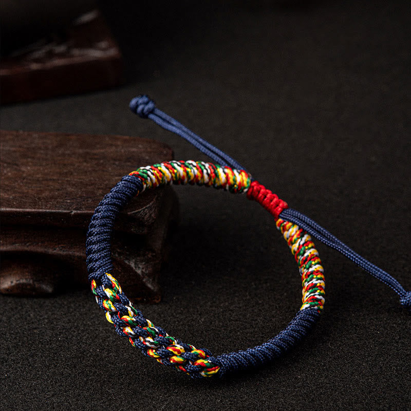 Tibetan Handmade Colorful King Kong Knot Luck Braid String Bracelet