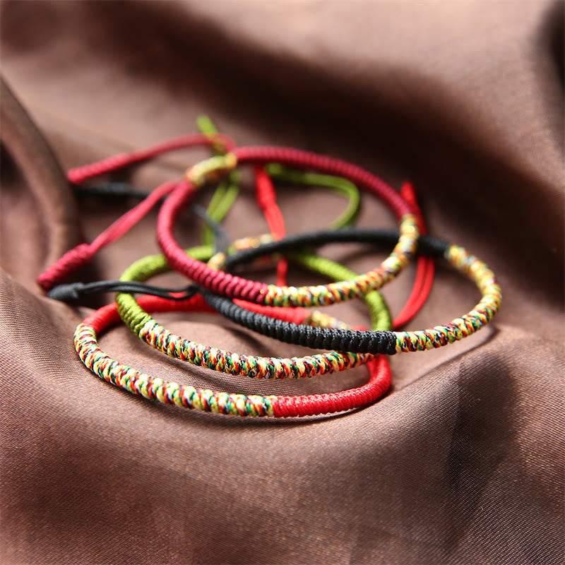 Tibetan Handmade Multicolor King Kong Knot Luck Strength Braided Bracelet