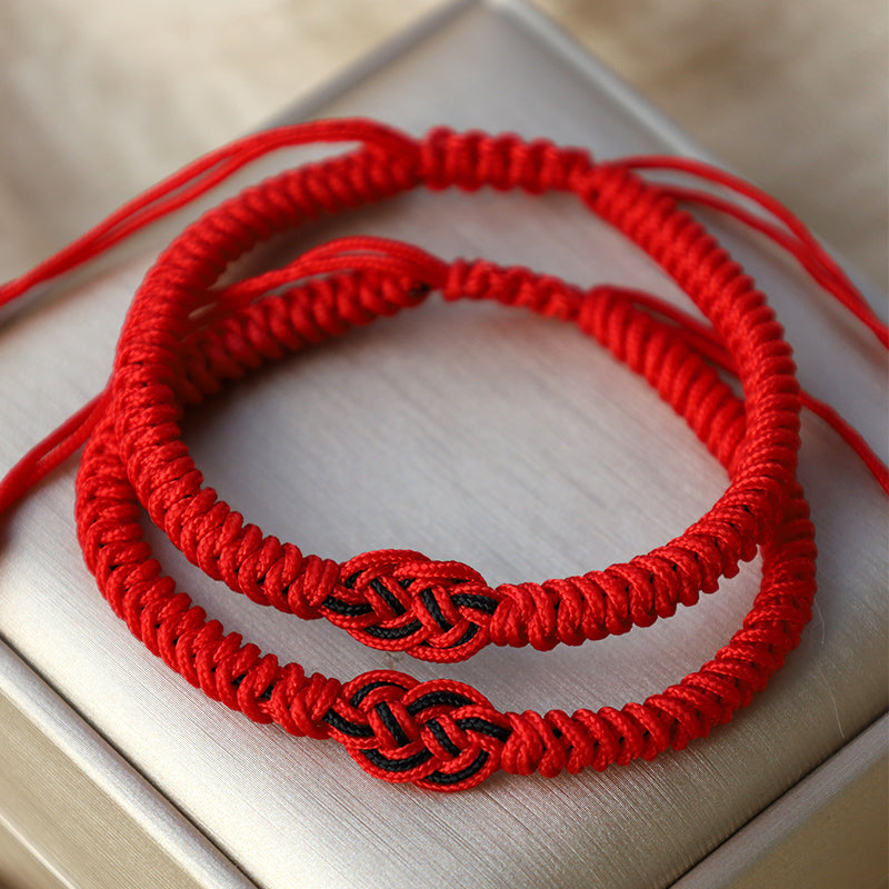 2Pcs Tibetan Luck Chinese Knot Protection String Bracelet
