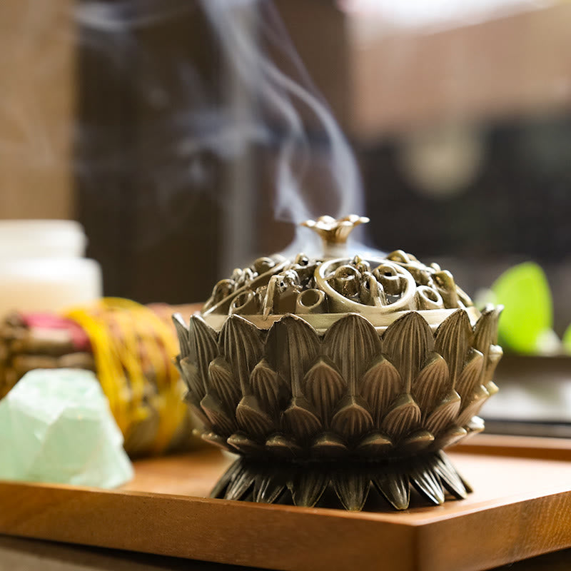 Tibetan Lotus Shaped Purify Incense Burner
