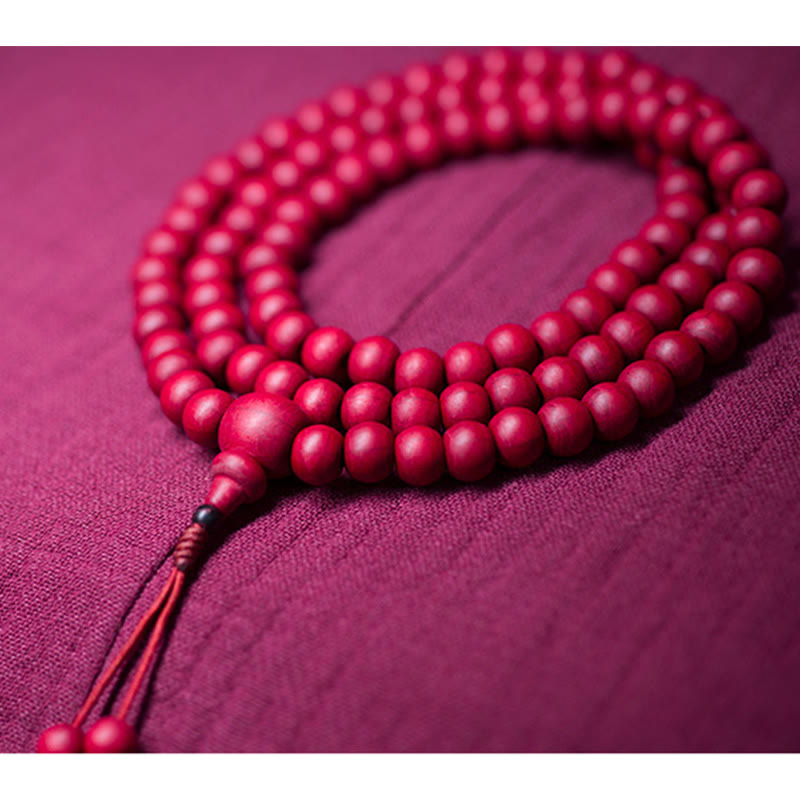108 Mala Beads Natural Abelia Biflora Wood Protection Bracelet