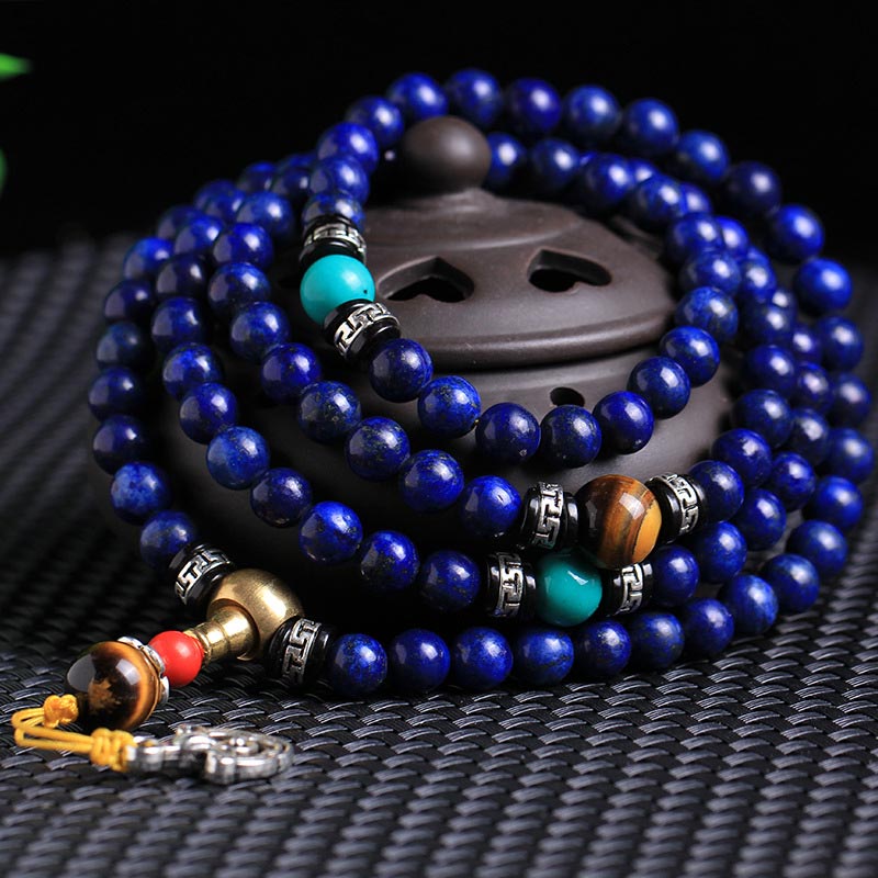 108 Beads Lazurite Lapis Lazuli Positive Bracelet Mala