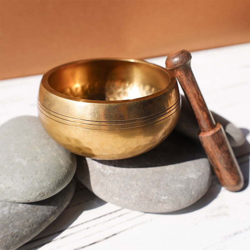 Tibetan Meditation Sound Bowl Handcrafted for and Mindfulness Singing Bowl Set