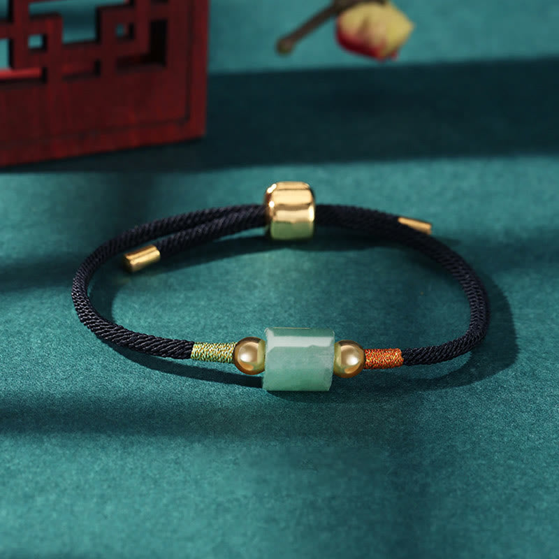 Tibet Handmade Green Aventurine Red Stone Malachite Luck Protection Braided Rope Bracelet