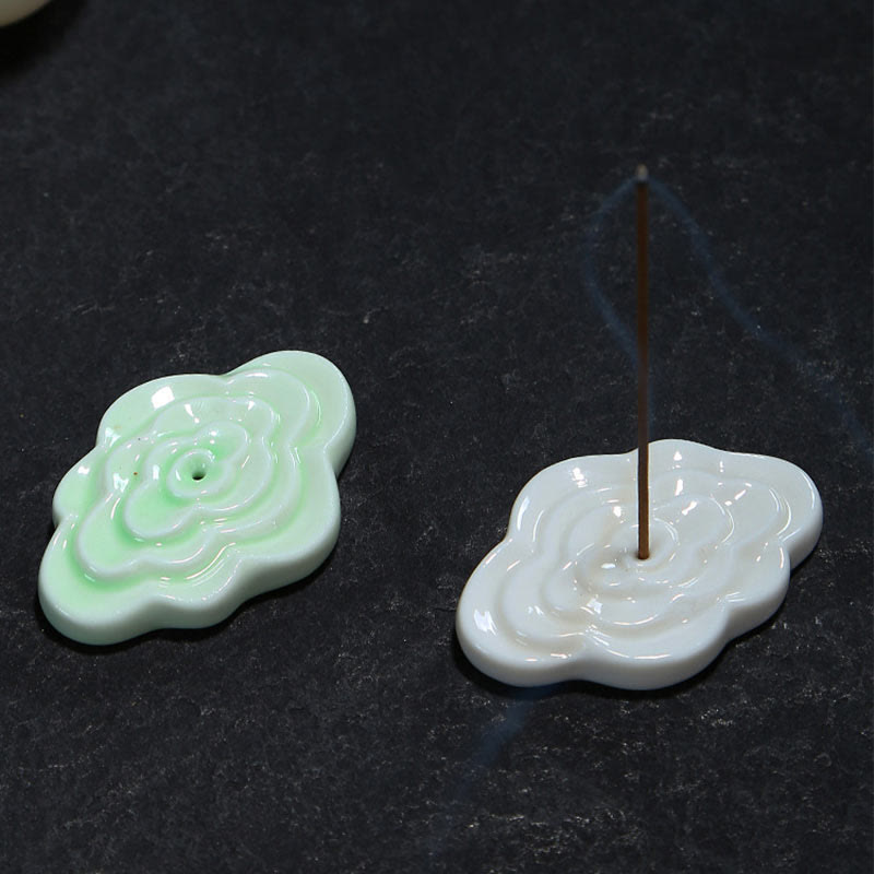 Mini Auspicious Clouds Design Stick Ceramic Small Incense Burner Decoration