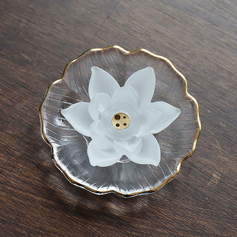 Mini Lotus Liuli Crystal Meditation Stick Incense Burner