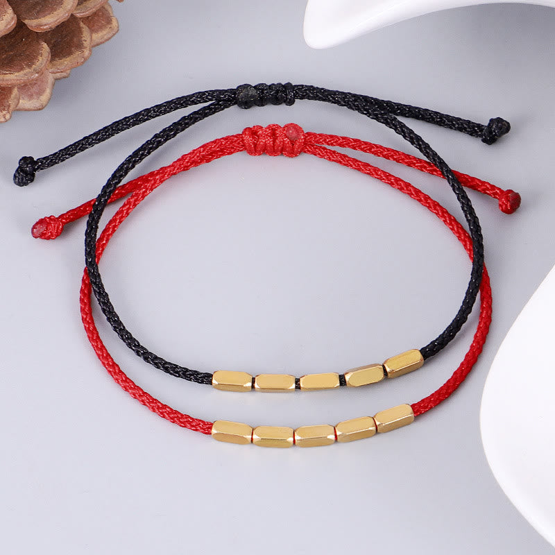 Handcrafted Copper Bead Protection Braided String Bracelet