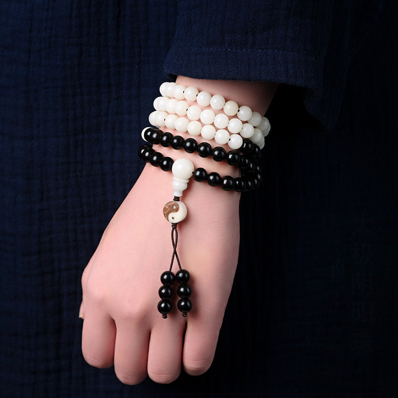 Ebony YinYang Protection Necklace Mala