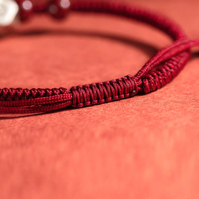 925 Sterling Silver Chinese Zodiac Cinnabar Calm Bracelet