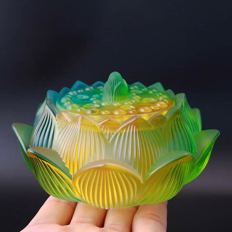 Lotus Liuli Crystal Meditation Incense Burner