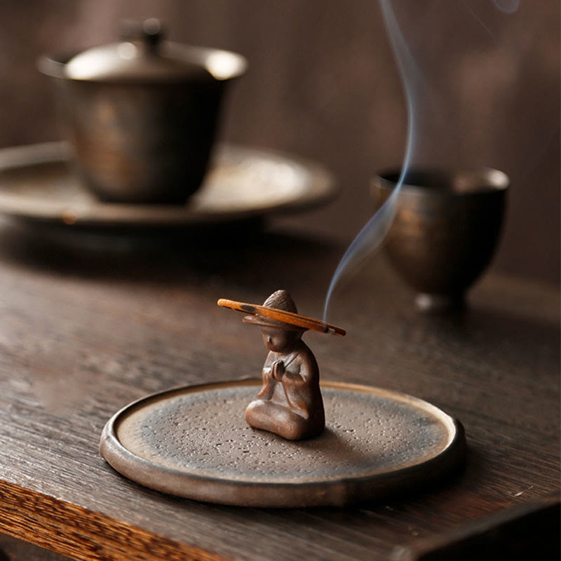 Small Person Meditation Ceramic Spiritual Incense Burner