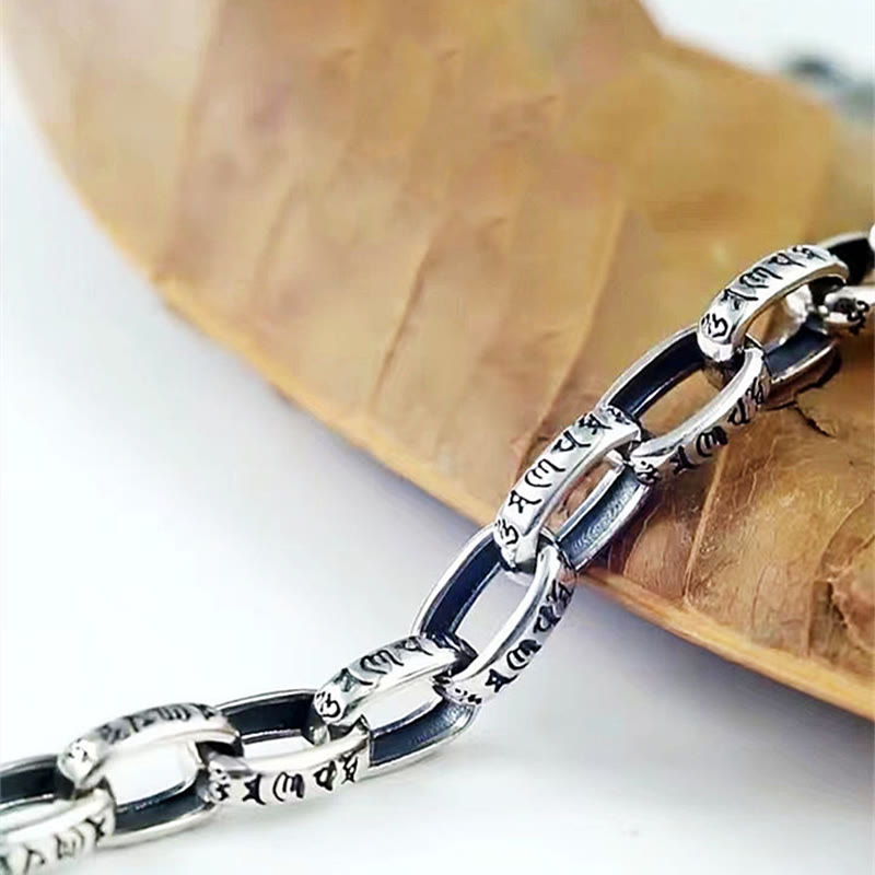 Om Mani Padme Hum Double Dorje Copper Engraved Wisdom Bracelet