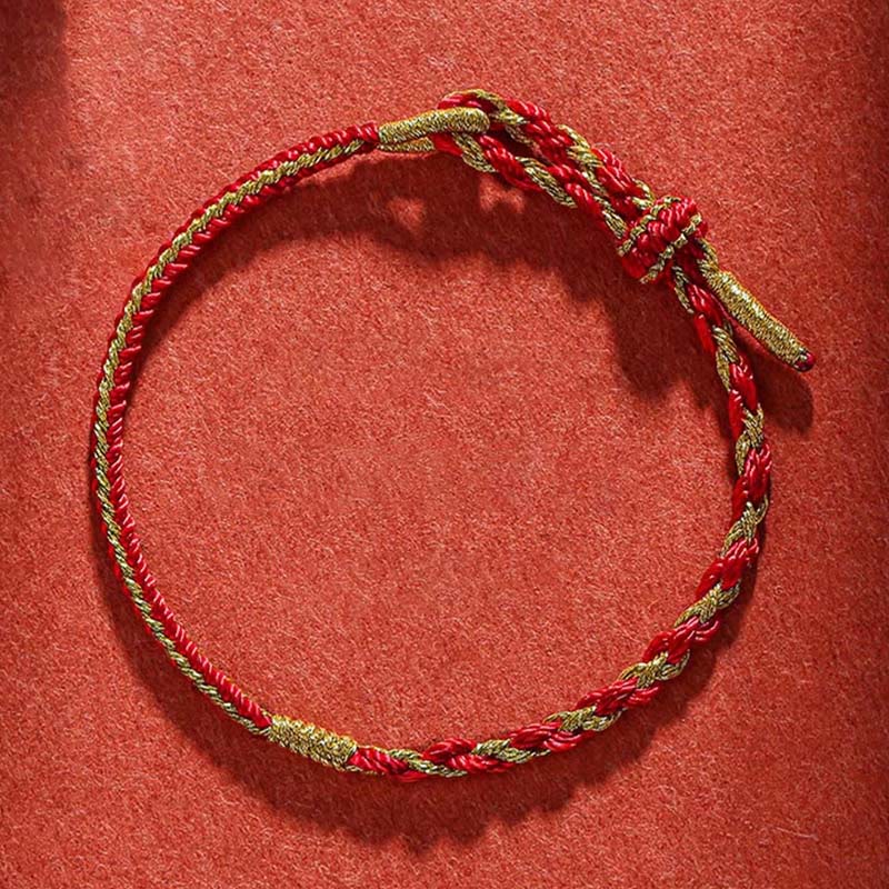 Handmade Chinese Zodiac Rabbit Rooster Rat Horse Dragon Protection Braid String Bracelet