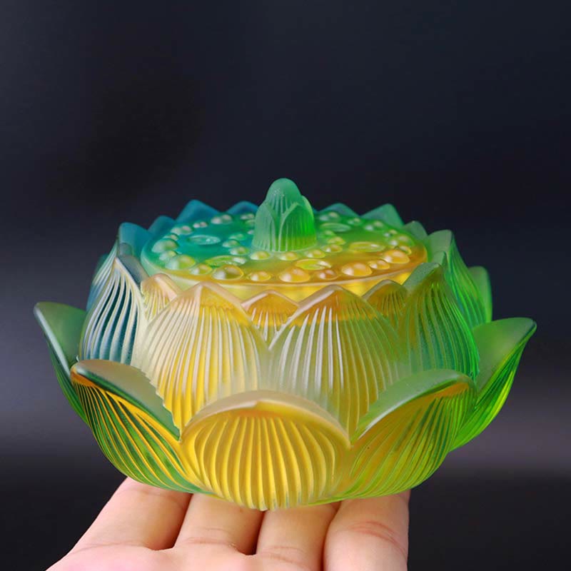 Lotus Liuli Crystal Meditation Incense Burner