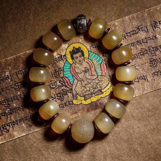 Handmade Tibetan Sheep Horn Om Mani Padme Hum Auspiciousness Bracelet