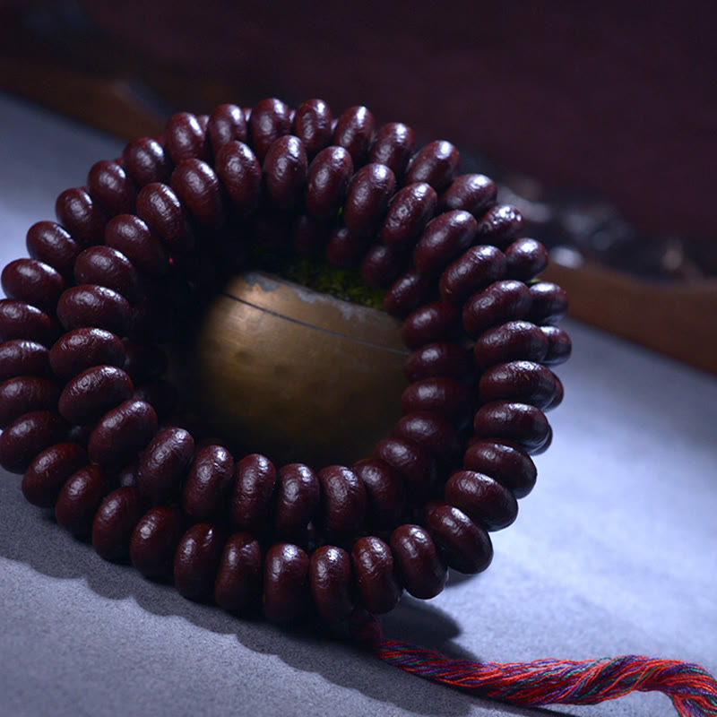 Natural Tibet 108 Mala Beads Purple Bodhi Seed Wealth Bracelet
