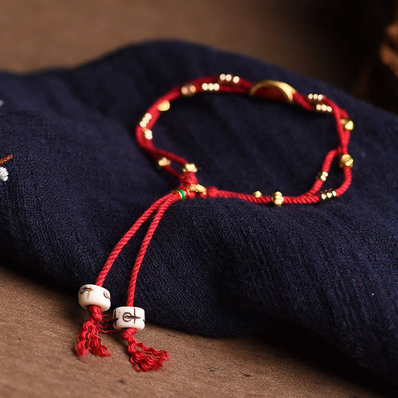 Handmade Cinnabar Dumplings Design Luck Braided Red Rope Bracelet
