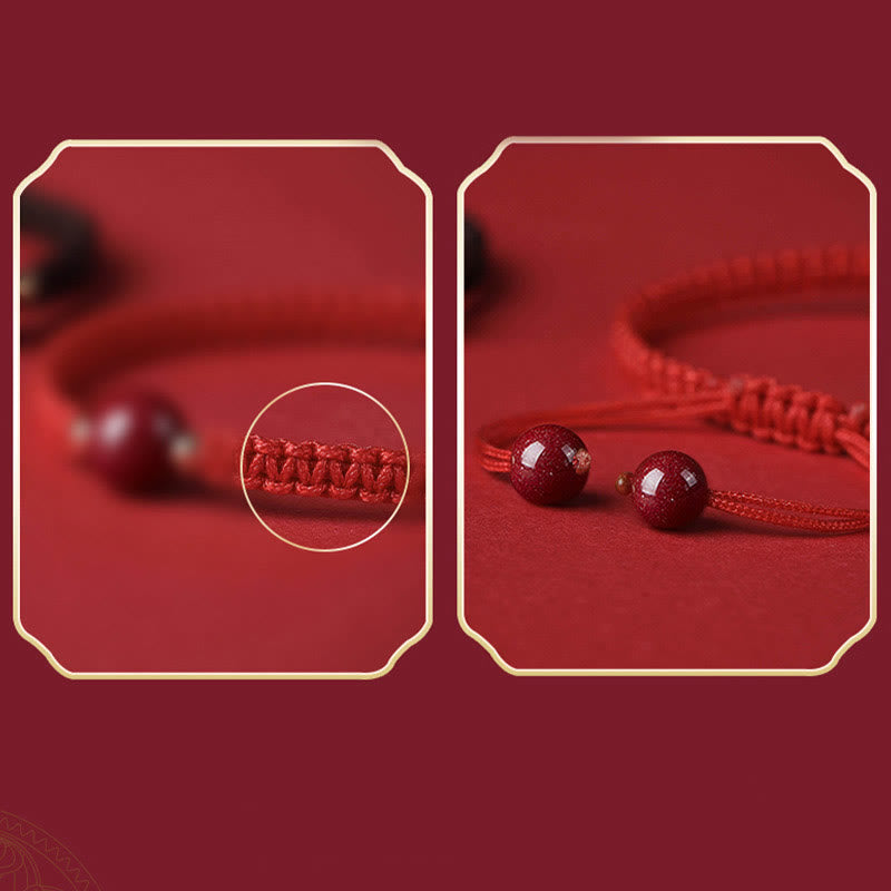Lucky Cinnabar Bead Blessing Red String Bracelet