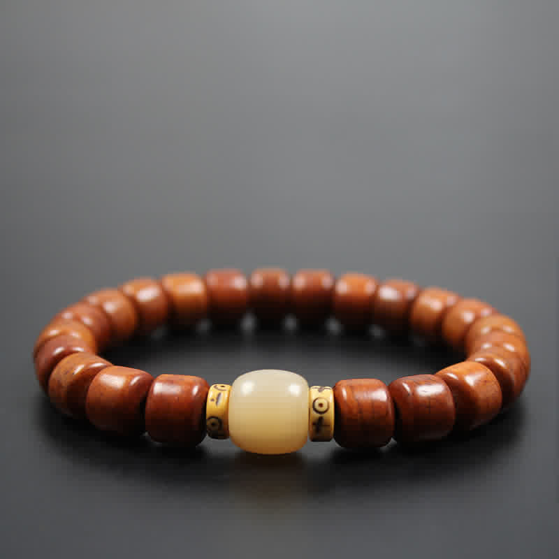 Tibetan Bone Beads Om Mani Padme Hum Strength Bracelet