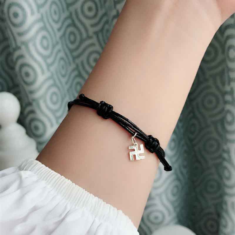 925 Sterling Silver Red String Luck Strength Braid Bracelet
