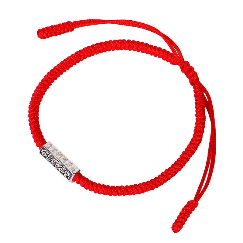 Om Mani Padme Hum Luck Protection Red String Bracelet
