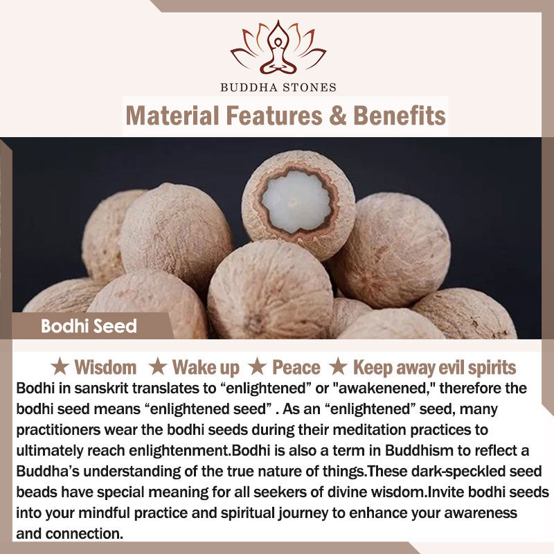 Natural Bodhi Seed The Lord of the Corpse Forest Om Mani Padme Hum Wisdom Bracelet