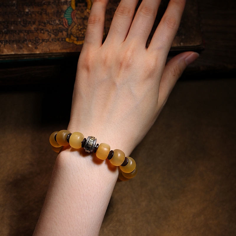 Handmade Tibetan Sheep Horn Om Mani Padme Hum Auspiciousness Bracelet